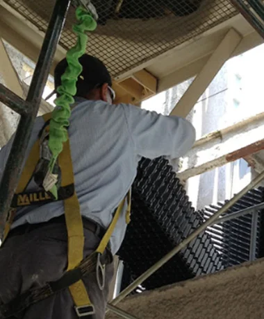 Man checking Cooling Tower Machine