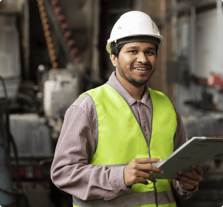 Worker checking machines